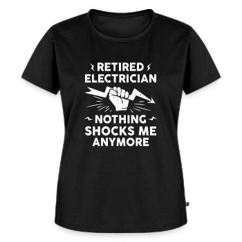 Electrician Retirement Art For Men Women Retired E - Women's Premium Organic T-shirt - black - Front - Selfina (174cm)
