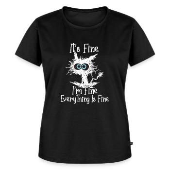 It's Fine I'm Fine Alles is prima Grappig Gek - Vrouwen Premium Bio T-shirt - zwart - Voor - Selfina (174cm)
