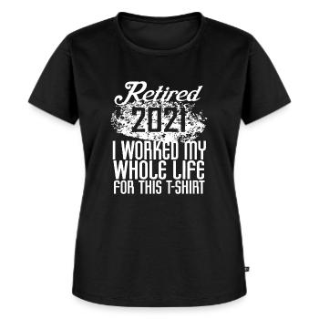 Hommes retraités Femmes Cadeaux de retraite J’ai travaillé entier - T-shirt Premium bio Femme - noir - Devant - Selfina (174cm)