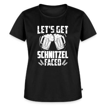Lets Get Schnitzel Faced Funny Octoberfest German - Women's Premium Organic T-shirt - black - Front - Selfina (174cm)