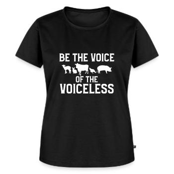 Soyez la voix des sans-voix pour les droits des animaux Vegan - T-shirt Premium bio Femme - noir - Devant - Selfina (174cm)