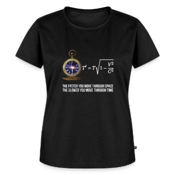 Science Physics Math Relativity Geek Time Equation - Women's Premium Organic T-shirt - black - Front - Selfina (174cm)