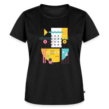 Geometrischer Art Deco - Vintage Graphic Geschenkdruck - Frauen Premium Bio T-Shirt - Schwarz - Vorne - Selfina (174cm)