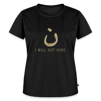 Nazarene Christian Will Not Hide Design - Arabic - Women's Premium Organic T-shirt - black - Front - Selfina (174cm)