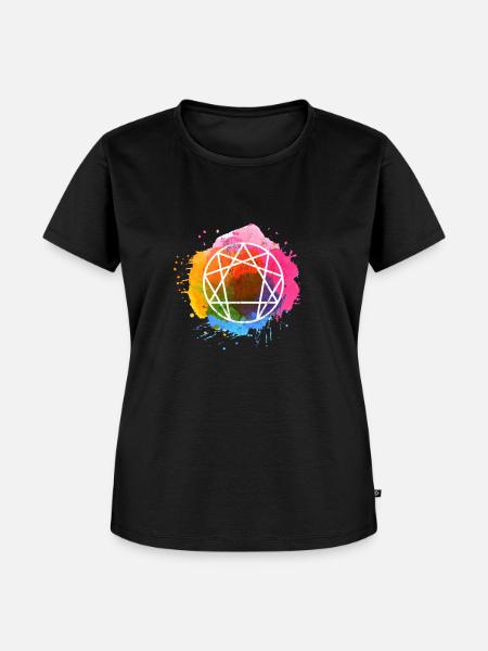 Enneagramm Aquarell - Frauen Premium Bio T-Shirt - Schwarz