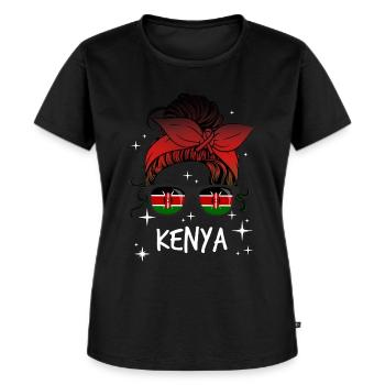 Kenia - Frauen Premium Bio T-Shirt - Schwarz - Vorne - Selfina (174cm)