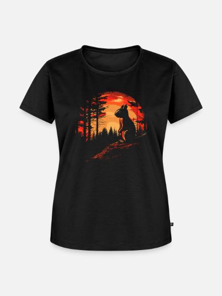 Eichhörnchen Wald Baumhörnchen Hörnchen - Frauen Premium Bio T-Shirt - Schwarz