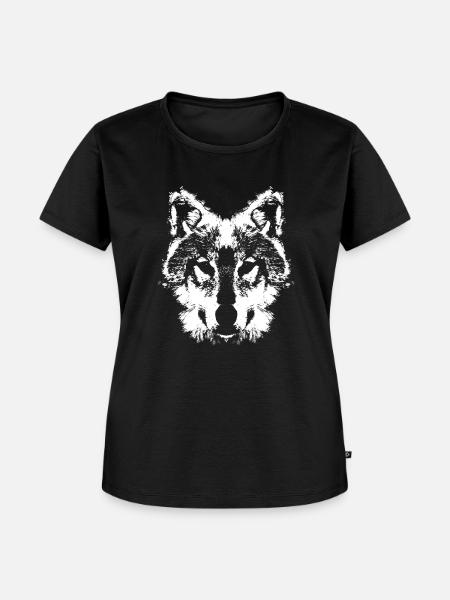 Wolf head - Frauen Premium Bio T-Shirt - Schwarz