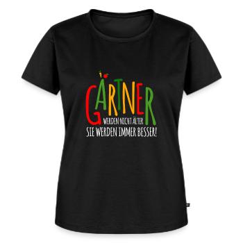 lustiges Gärtner Shirt - Geschenk für Gärtner - Frauen Premium Bio T-Shirt - Schwarz - Vorne - Selfina (174cm)