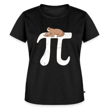 Math Paresseux Pi - T-shirt Premium bio Femme - noir - Devant - Selfina (174cm)