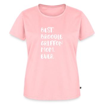 Broodle Griffon Mom - Frauen Premium Bio T-Shirt - Rosa - Vorne - AI Model Female 172 dark (172cm)