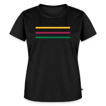 Linien - Frauen Premium Bio T-Shirt - Schwarz - Vorne - Selfina (174cm)