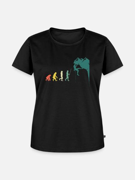 Boulderer Evolution Klettern Kletterwand - Frauen Premium Bio T-Shirt - Schwarz