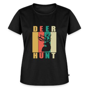 Deer Hunt - Frauen Premium Bio T-Shirt - Schwarz - Vorne - Selfina (174cm)
