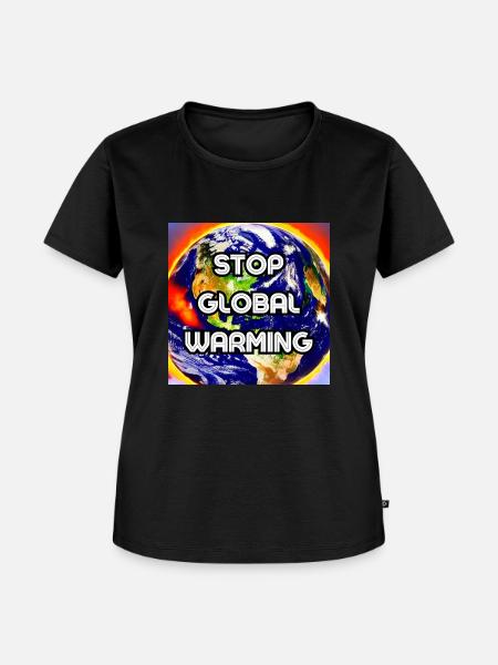 Stop global warming - Frauen Premium Bio T-Shirt - Schwarz