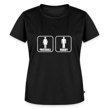 Rugby - Frauen Premium Bio T-Shirt - Schwarz - Vorne - Selfina (174cm)