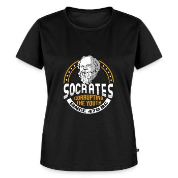 Sokrates Meme für einen Philosophen - Frauen Premium Bio T-Shirt - Schwarz - Vorne - Selfina (174cm)