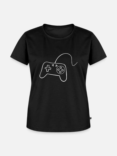 Controller für Computerspiel - Lanparty - Frauen Premium Bio T-Shirt - Schwarz