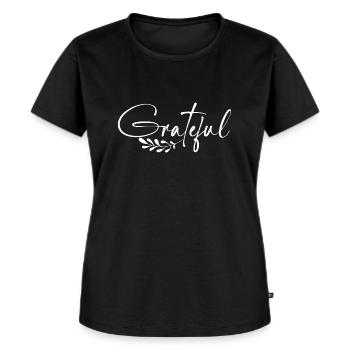 Grateful - Frauen Premium Bio T-Shirt - Schwarz - Vorne - Selfina (174cm)