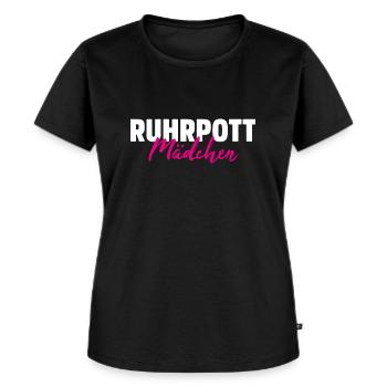 RUHRPOTT MÄDCHEN - Frauen Premium Bio T-Shirt - Schwarz - Vorne - Selfina (174cm)