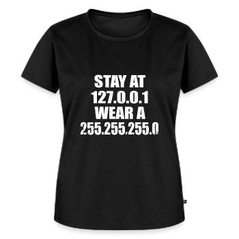 Computer scientist Stay at home wear a mask IT nerd code - Women's Premium Organic T-shirt - black - Front - Selfina (174cm)