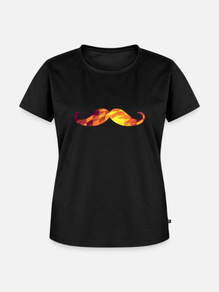 Moustache (Geometric Background) - Frauen Premium Bio T-Shirt - Schwarz