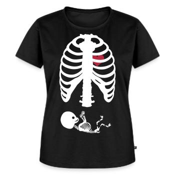 Squelette de grossesse - T-shirt Premium bio Femme - noir - Devant - Selfina (174cm)