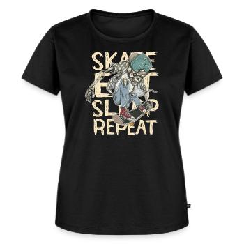 Skateboarding Zombie - Skateboard skateboarder - Women's Premium Organic T-shirt - black - Front - Selfina (174cm)