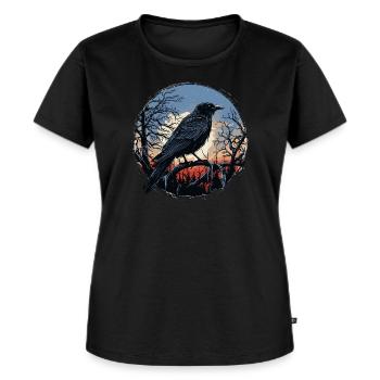 Rabe - Frauen Premium Bio T-Shirt - Schwarz - Vorne - Selfina (174cm)