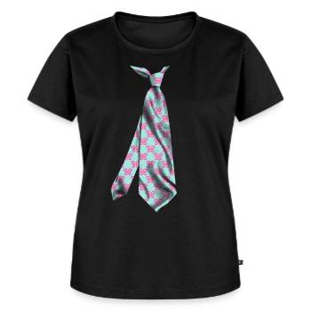 Krawatte Schmetterlingsmuster Krawatte Cravate T-Shirt - Frauen Premium Bio T-Shirt - Schwarz - Vorne - Selfina (174cm)