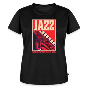 Musique jazz - T-shirt Premium bio Femme - noir - Devant - Selfina (174cm)