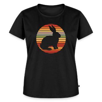 Hase - Frauen Premium Bio T-Shirt - Schwarz - Vorne - Selfina (174cm)