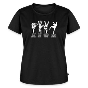 Lustiger Handball Spruch - Frauen Premium Bio T-Shirt - Schwarz - Vorne - Selfina (174cm)