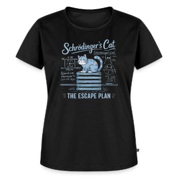 Schrödinger's Cat of the Escape Plan Science - Frauen Premium Bio T-Shirt - Schwarz - Vorne - Selfina (174cm)
