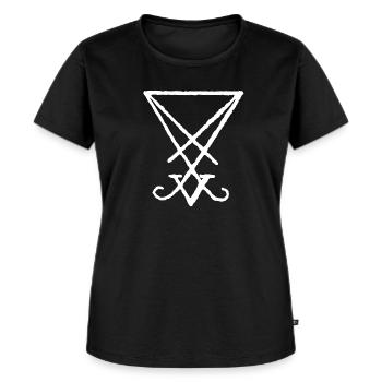 Luzifer-Siegel im Grimorium Verum - Frauen Premium Bio T-Shirt - Schwarz - Vorne - Selfina (174cm)
