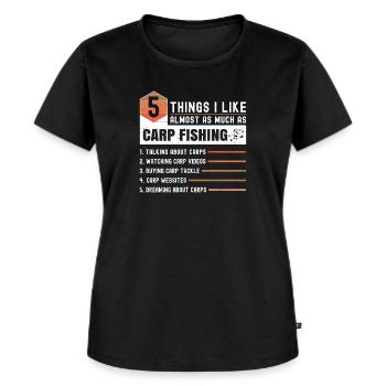 Karpfen Angeln Spruch - Frauen Premium Bio T-Shirt - Schwarz - Vorne - Selfina (174cm)