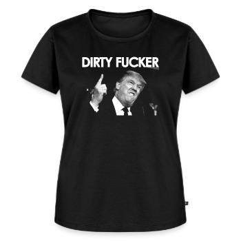 Dirty Fucker - Frauen Premium Bio T-Shirt - Schwarz - Vorne - Selfina (174cm)