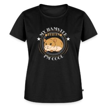 My Hamster Thinks I'm Cool - Frauen Premium Bio T-Shirt - Schwarz - Vorne - Selfina (174cm)