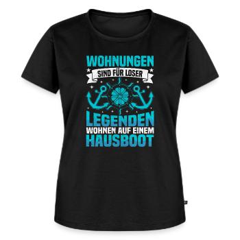 Capitaine de péniche, canotier, permis bateau pour - T-shirt Premium bio Femme - noir - Devant - Selfina (174cm)