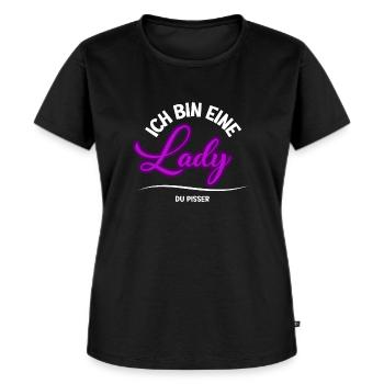 ICH BIN EINE LADY DU PISSER - Frauen Premium Bio T-Shirt - Schwarz - Vorne - Selfina (174cm)