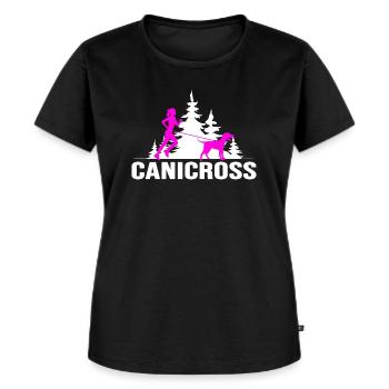canicross hund zughund hundetrainer zughundesport - Frauen Premium Bio T-Shirt - Schwarz - Vorne - Selfina (174cm)