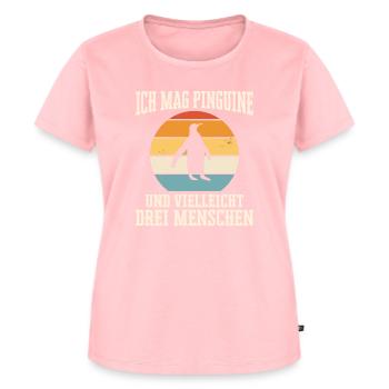Pinguin Pinguine Tier - Frauen Premium Bio T-Shirt - Rosa - Vorne - AI Model Female 172 dark (172cm)