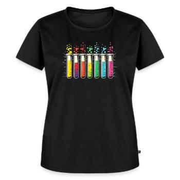 Chemie Biologie Biochemie Reagenzgläser - Frauen Premium Bio T-Shirt - Schwarz - Vorne - Selfina (174cm)