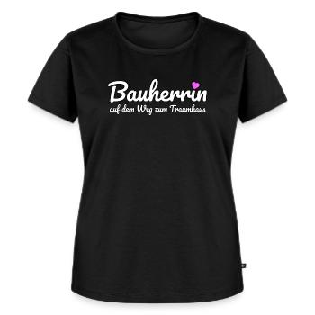 Bauherrin Hausbau auf dem Weg zum Traumhaus - Frauen Premium Bio T-Shirt - Schwarz - Vorne - Selfina (174cm)