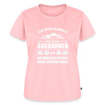 Seilbahn Leg dich niemals mit einem Seilbahner an - Frauen Premium Bio T-Shirt - Rosa - Vorne - AI Model Female 172 dark (172cm)