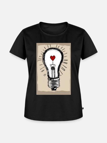 Poster "Love Lighted T-Shirt" - Frauen Premium Bio T-Shirt - Schwarz