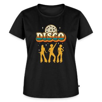 70er Disco Retro Vintage / 70er Jahre Design - Frauen Premium Bio T-Shirt - Schwarz - Vorne - Selfina (174cm)