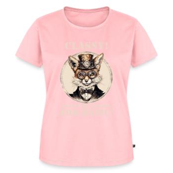 Steampunk Fuchs - Frauen Premium Bio T-Shirt - Rosa - Vorne - AI Model Female 172 dark (172cm)