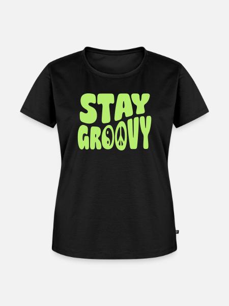 Stay Groovy - Frauen Premium Bio T-Shirt - Schwarz