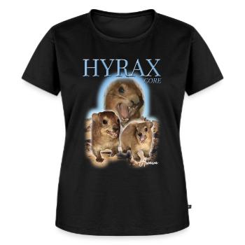 Hyrax Core Awawa Funshirt meme - Frauen Premium Bio T-Shirt - Schwarz - Vorne - Selfina (174cm)